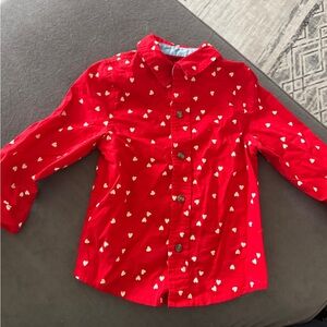 Red Heart Print Kids Shirt